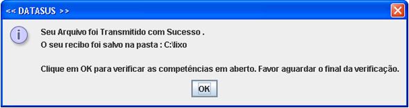 Transmissão bem sucedida.